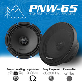 AudioControl PNW 6.5-inch coaxial side-angle shows OEM-fit versatility in vehicles.