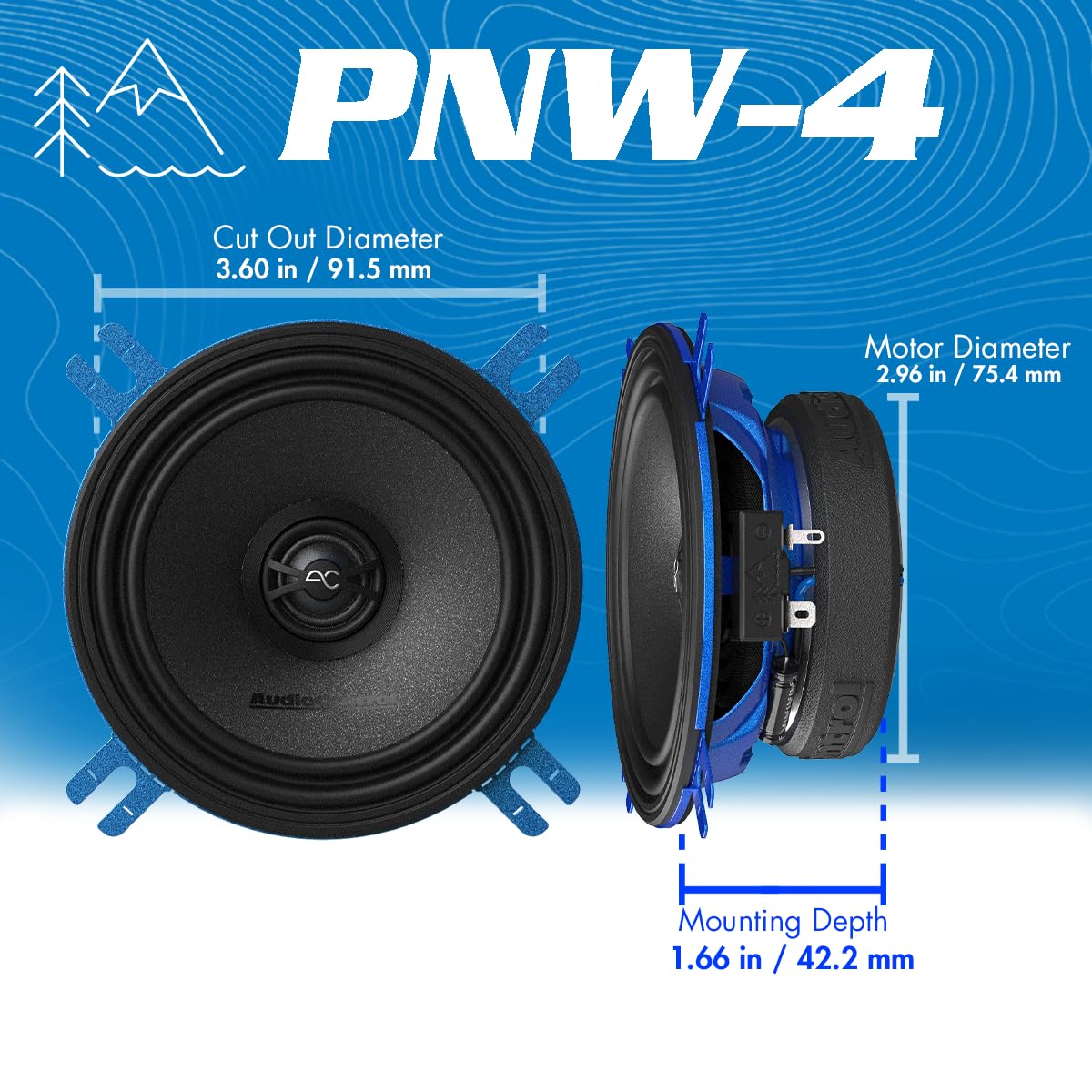 AudioControl PNW mounting hardware shown for easy OEM or custom installation
