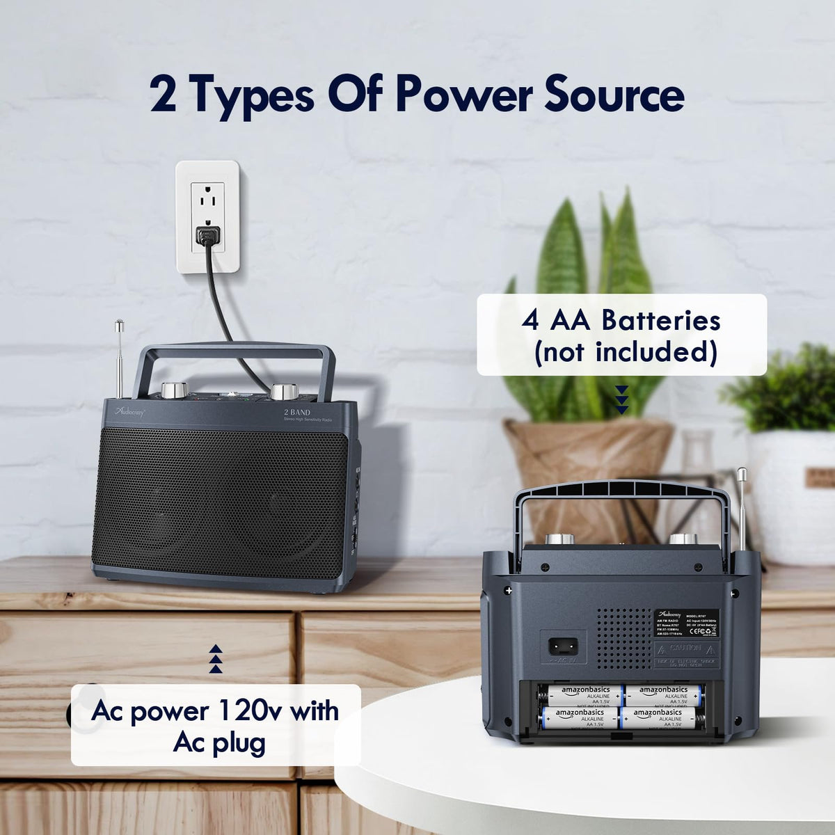 Audiocrazy wall plug option for home use and charging