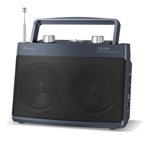 Audiocrazy AM FM radio with best reception and Bluetooth streaming for on the go listening