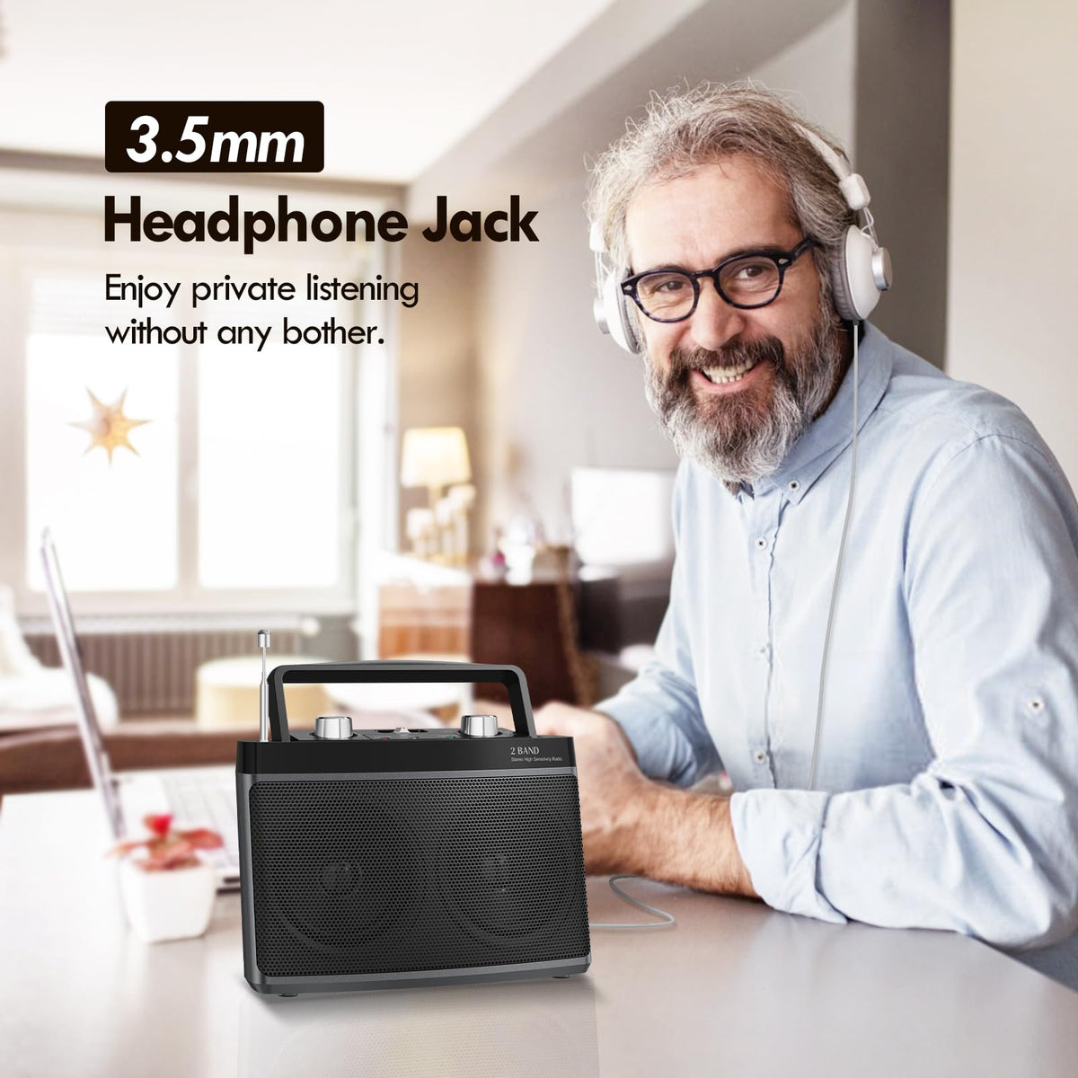 Audiocrazy radio Bluetooth function illustrated for wireless music streaming