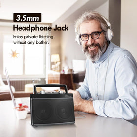 Audiocrazy radio Bluetooth function illustrated for wireless music streaming