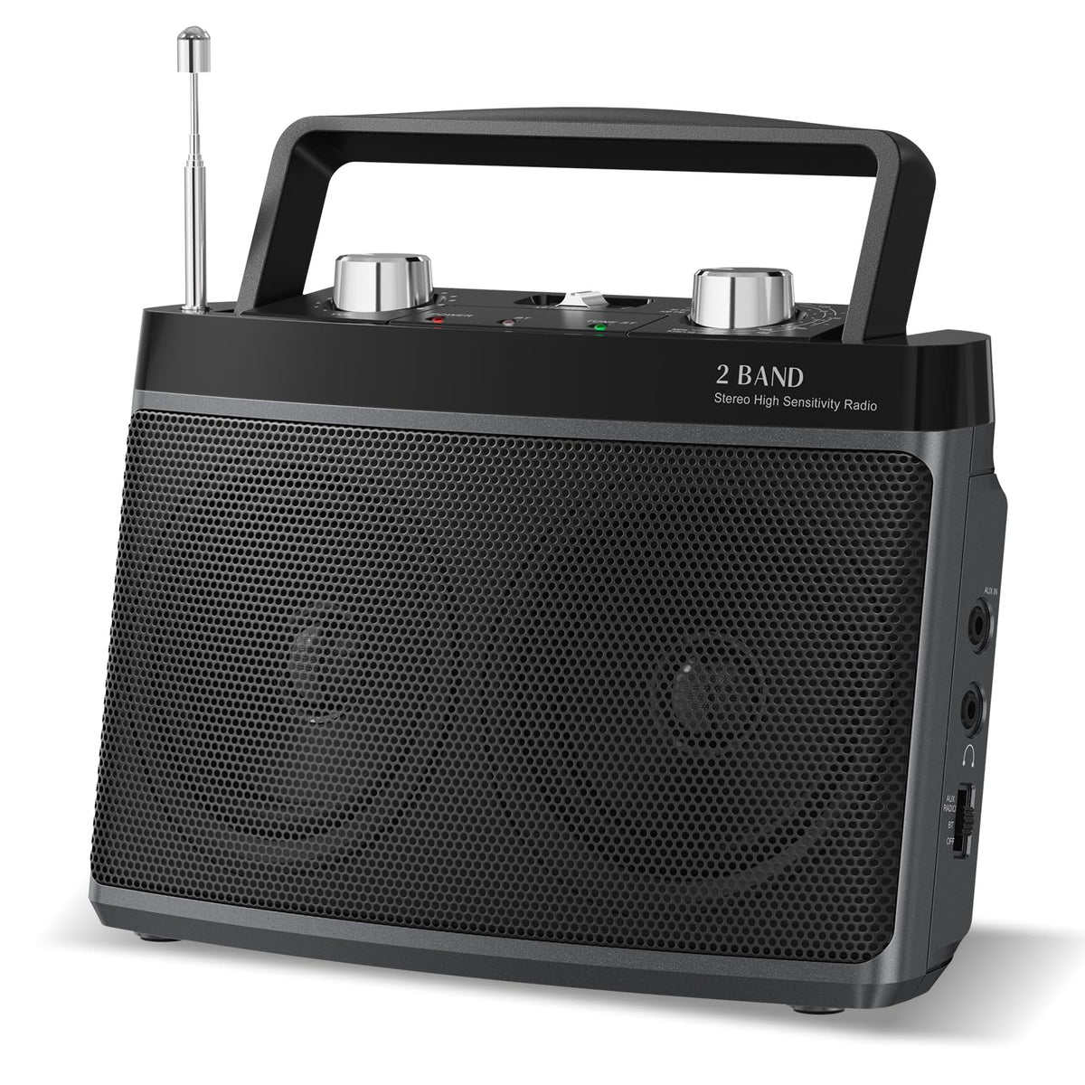 Audiocrazy AM FM portable radio front view with strong reception for reliable listening