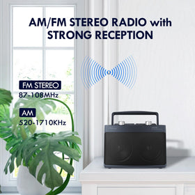 Audiocrazy AM FM radio large tuning knob for easy channel selection