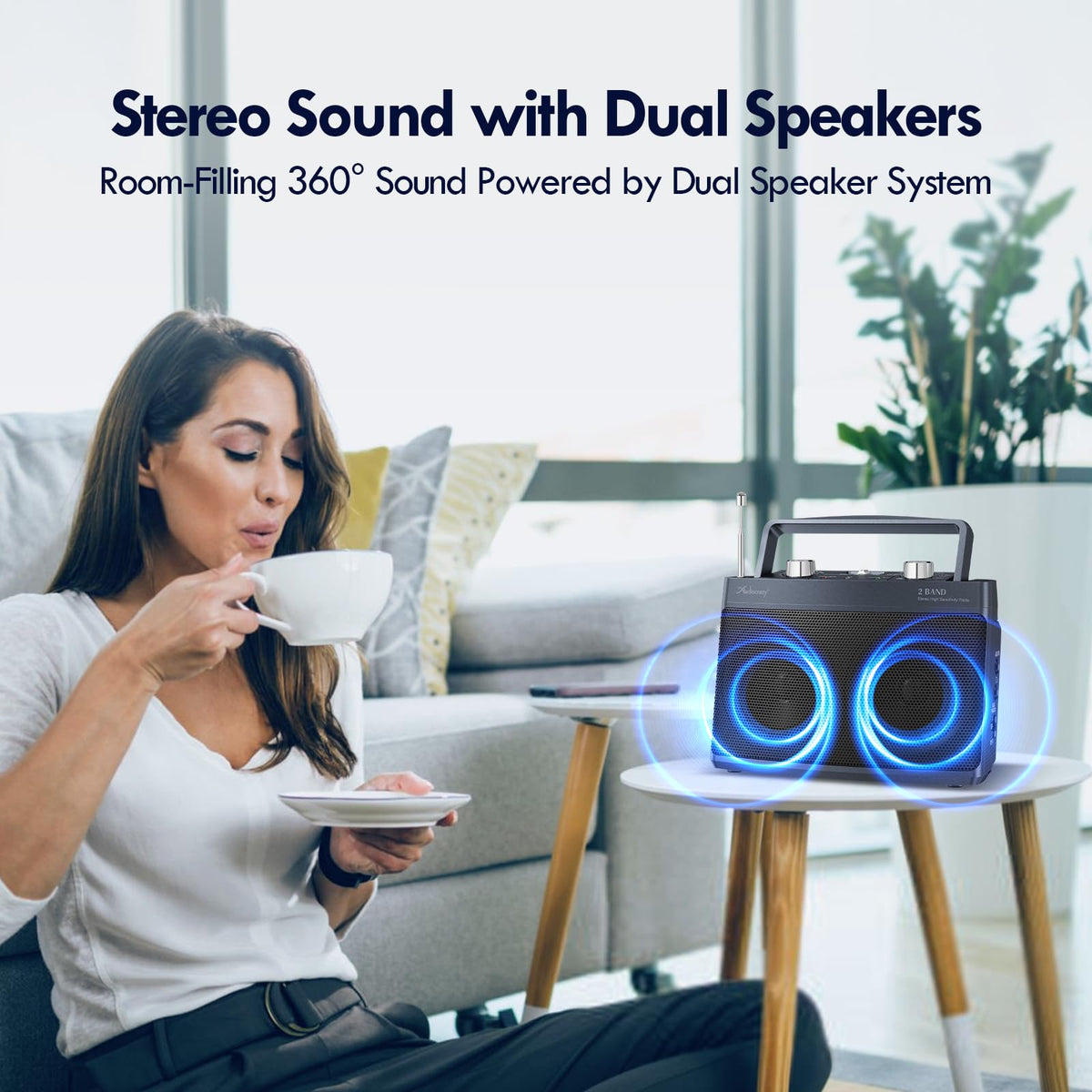 Audiocrazy portable radio ideal for kitchen use or travel