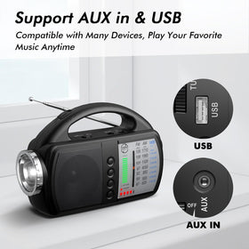 Compact portable design of the Audiocrazy radio ideal for home and travel.