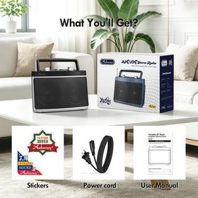 Audiocrazy emergency-friendly radio ready for power outages and storms.