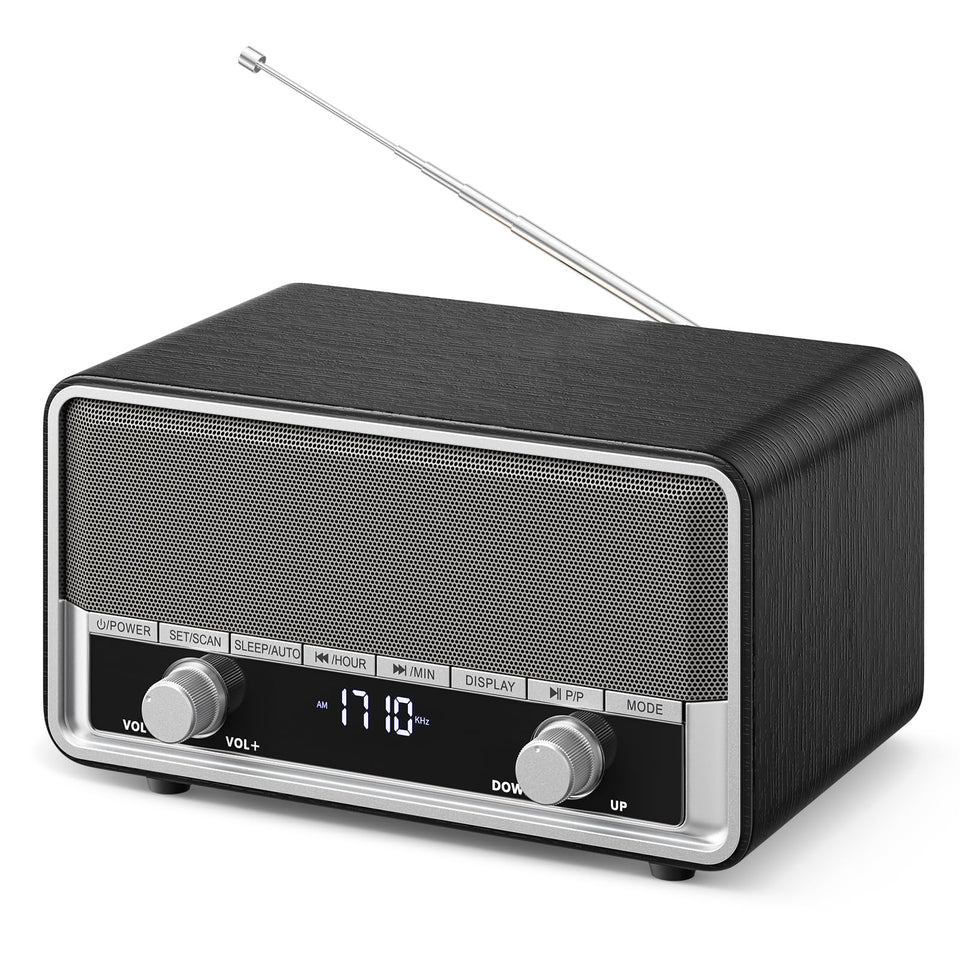 Audiocrazy front panel showing controls and wood finish for easy operation