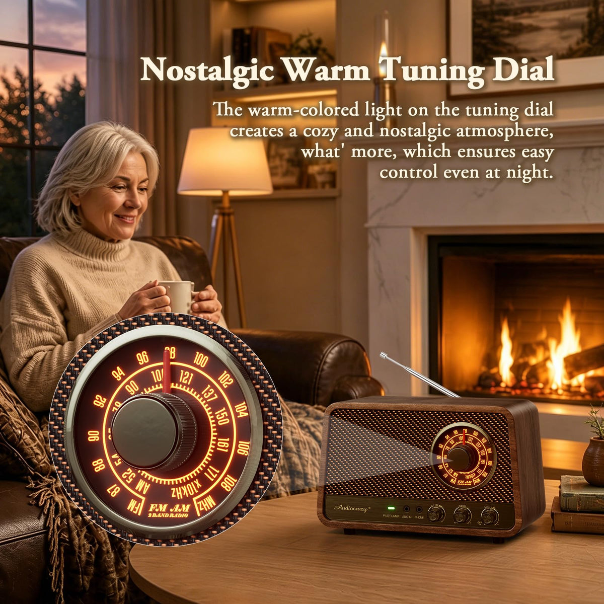 Audiocrazy in kitchen lifestyle scene, blends with home decor and daily use