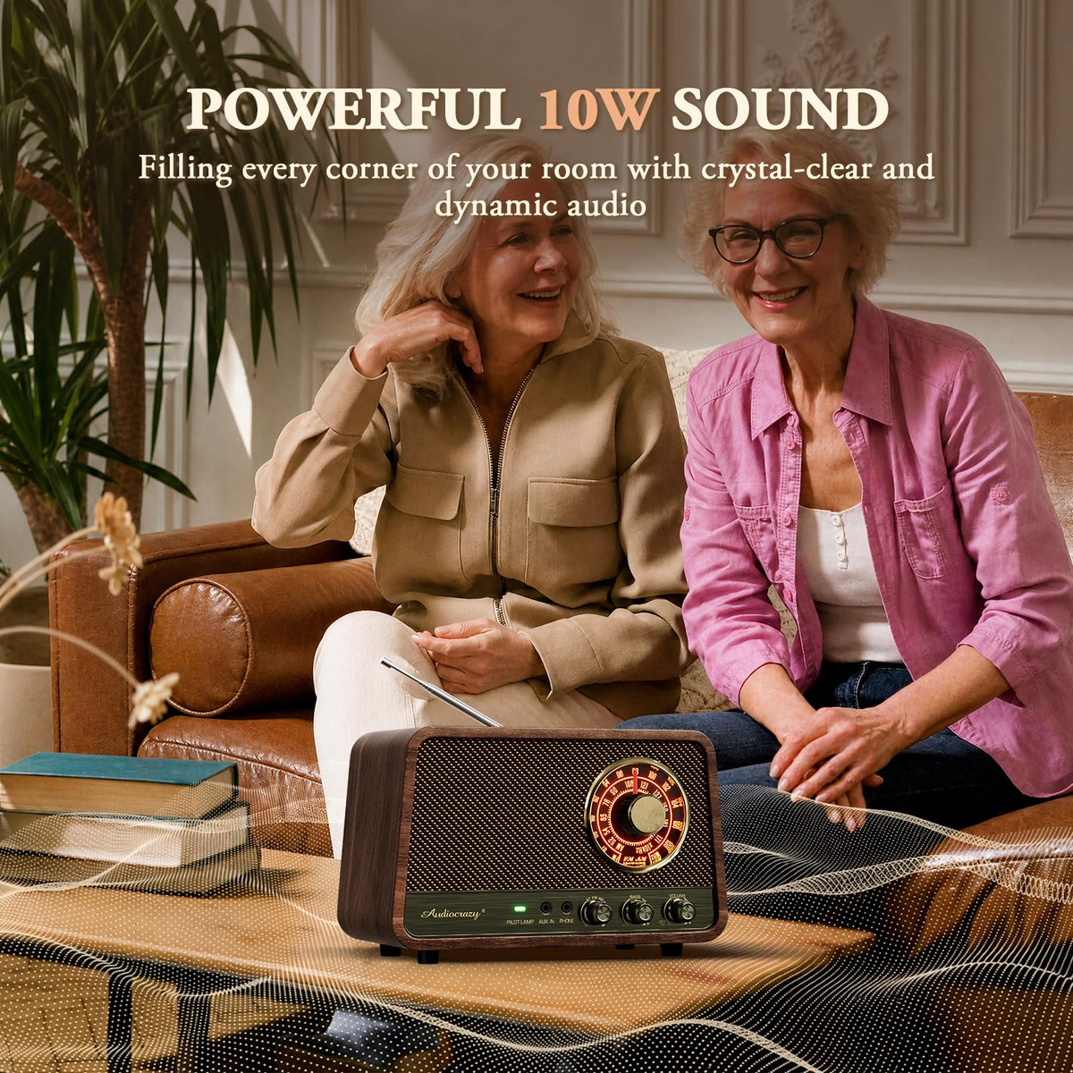 Audiocrazy tactile knobs detail, offers intuitive control and easy adjustments