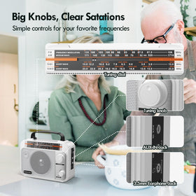 Audiocrazy radio built-in speaker delivering clear, loud sound.