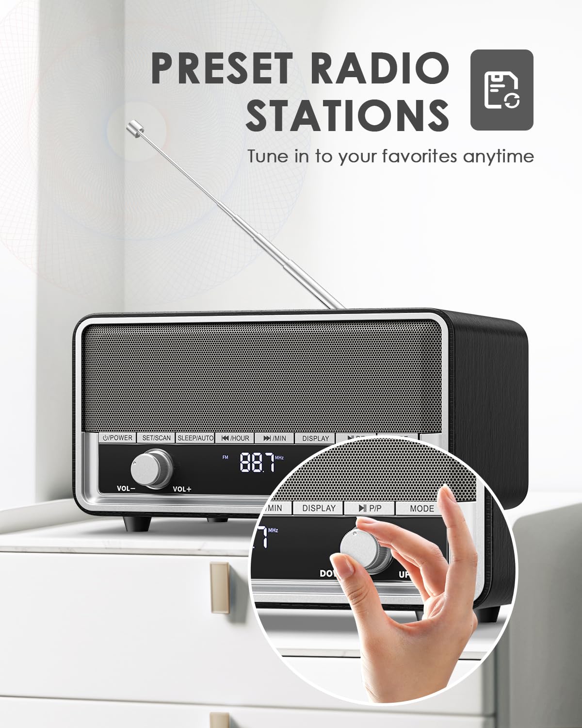 Audiocrazy size comparison next to coffee mug showing compact scale