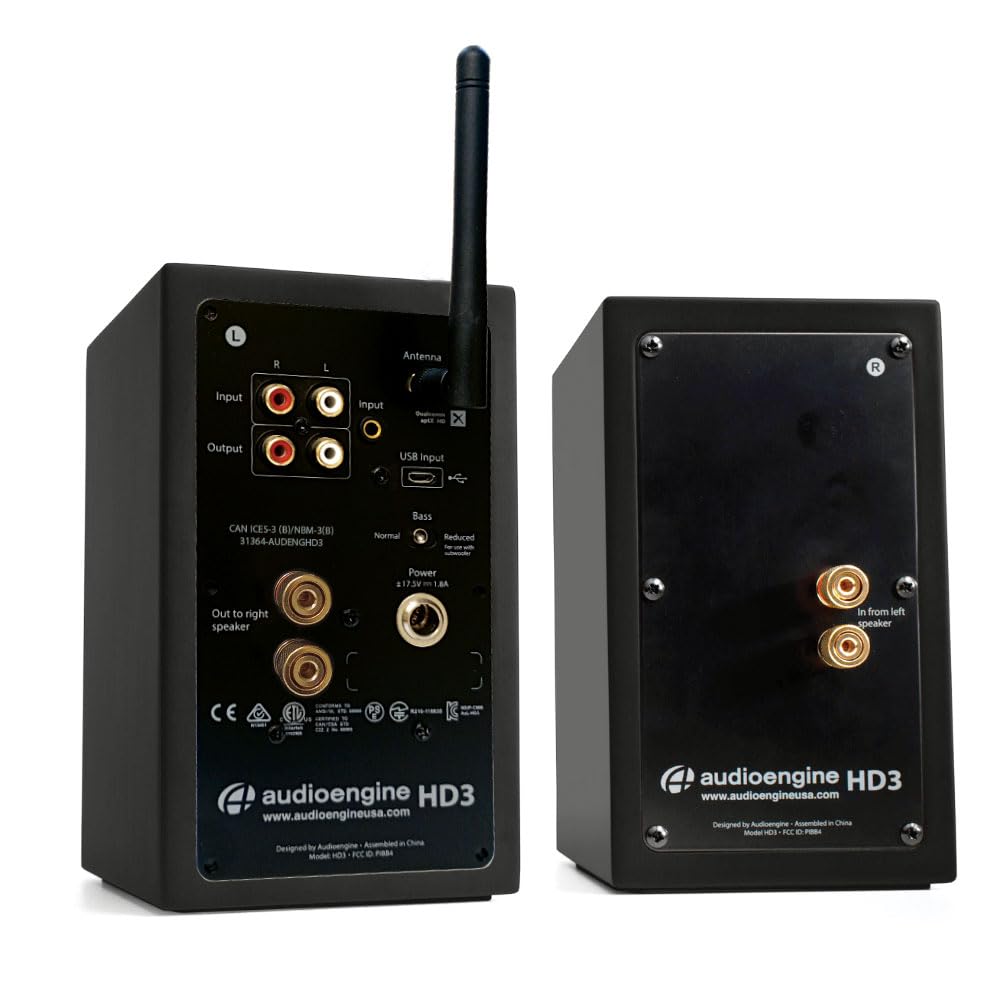 Audioengine A2-HD Bluetooth with aptX-HD for wireless high-quality streaming.