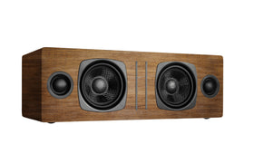 Audioengine A2+ front view showing compact design ideal for small desks