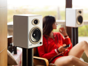 Audioengine A5+ close-up of 0.75-inch silk dome tweeter delivering clear highs