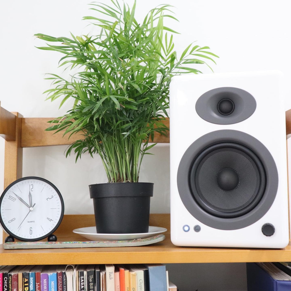 Audioengine A5+ back panel with RCA and Bluetooth inputs for versatile setups