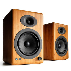 Audioengine A5+ woofer and tweeter detail for clear, balanced audio