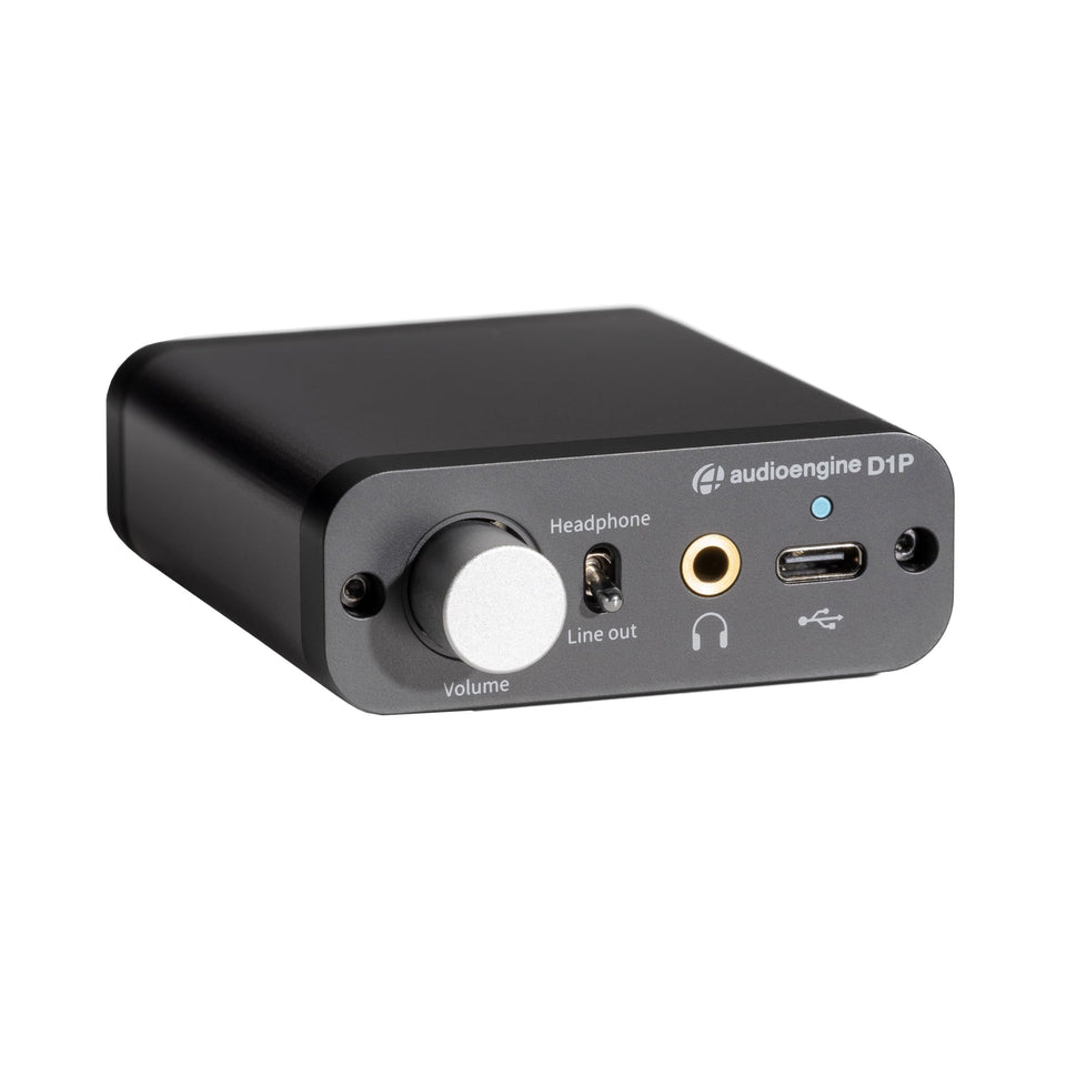 Audioengine D1P compact headphone amplifier for portable listening.