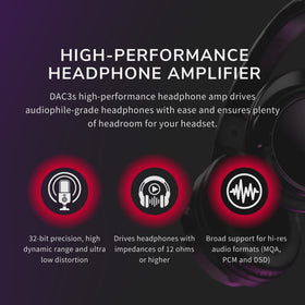 Audioengine DAC3 pairing with wired headphones and car AUX for enhanced listening.