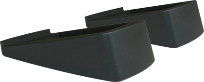 Audioengine DS1 front view showing angled stands and neat speaker placement improving clarity