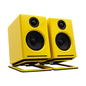 Close-up of Audioengine DS1M foam-padded top platform highlighting isolation and protection