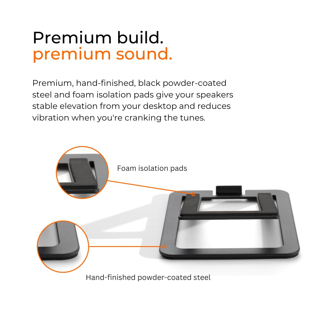Audioengine DS2M close-up of powder-coated steel finish for durability