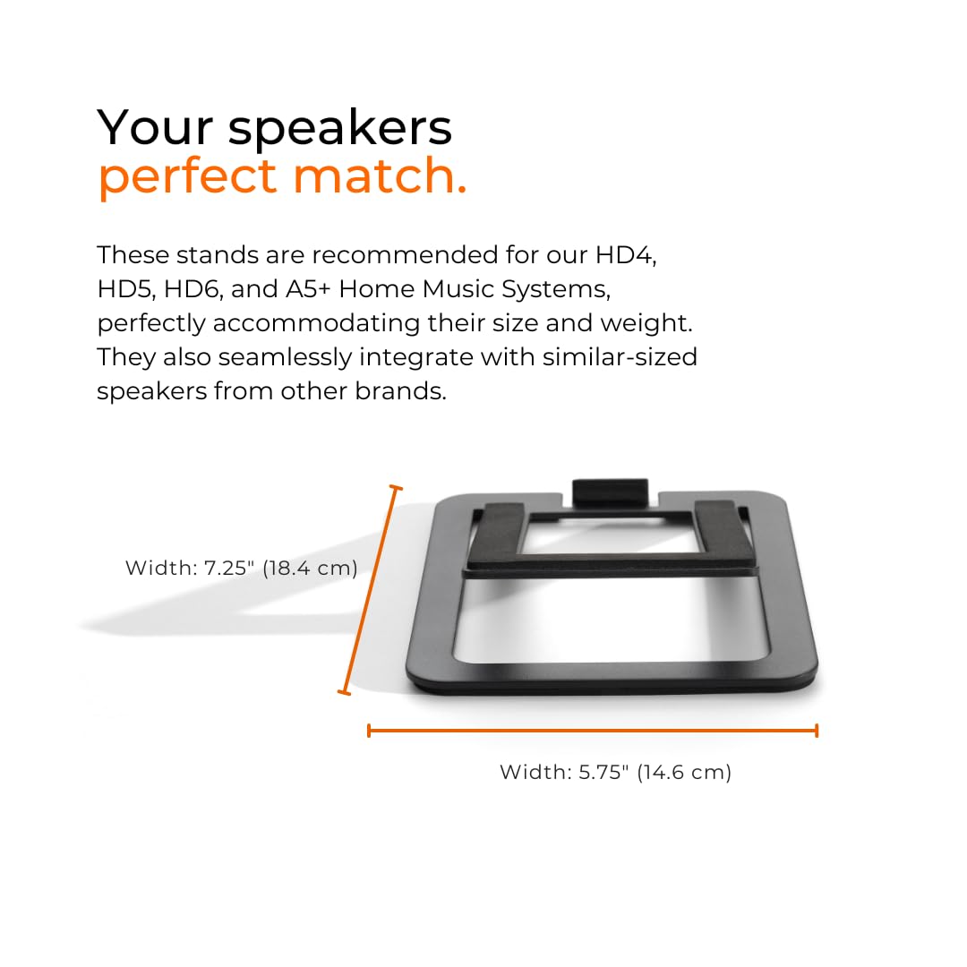 Audioengine DS2M next to ruler showing compact footprint and dimensions