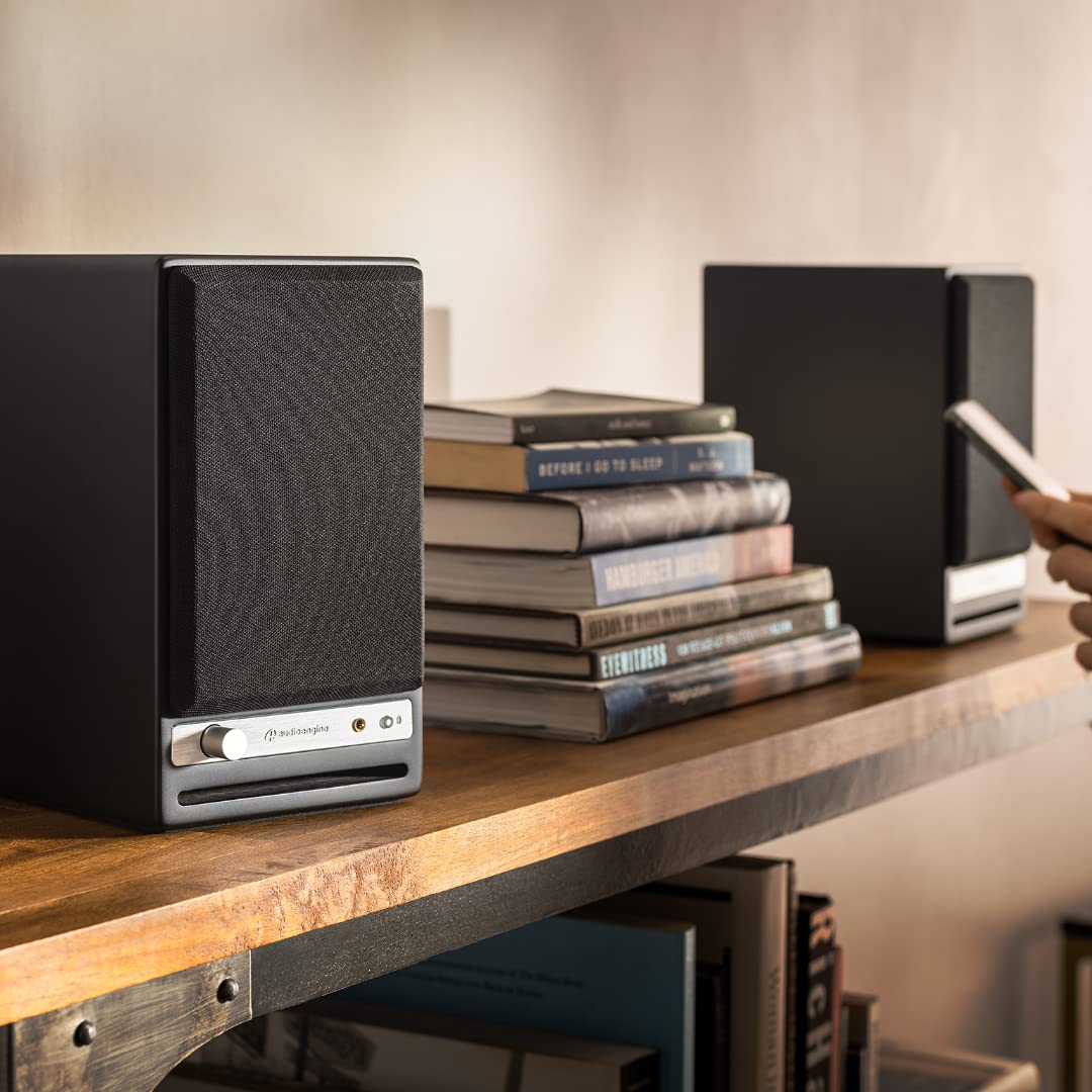 Audioengine HD4 Bluetooth 5.3 with aptX Adaptive for wireless listening.