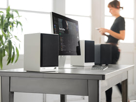 Audioengine HD5 built-in DAC enables high-fidelity playback from digital sources.