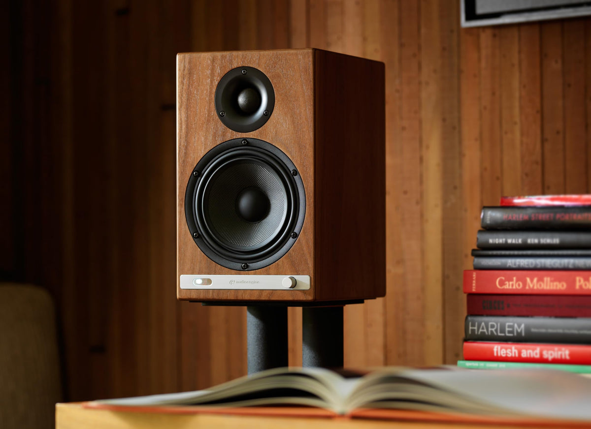 Audioengine HD6 front view showing compact, elegant design
