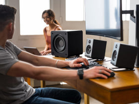 Audioengine S6 210-watts peak powers dynamic listening and viewing.