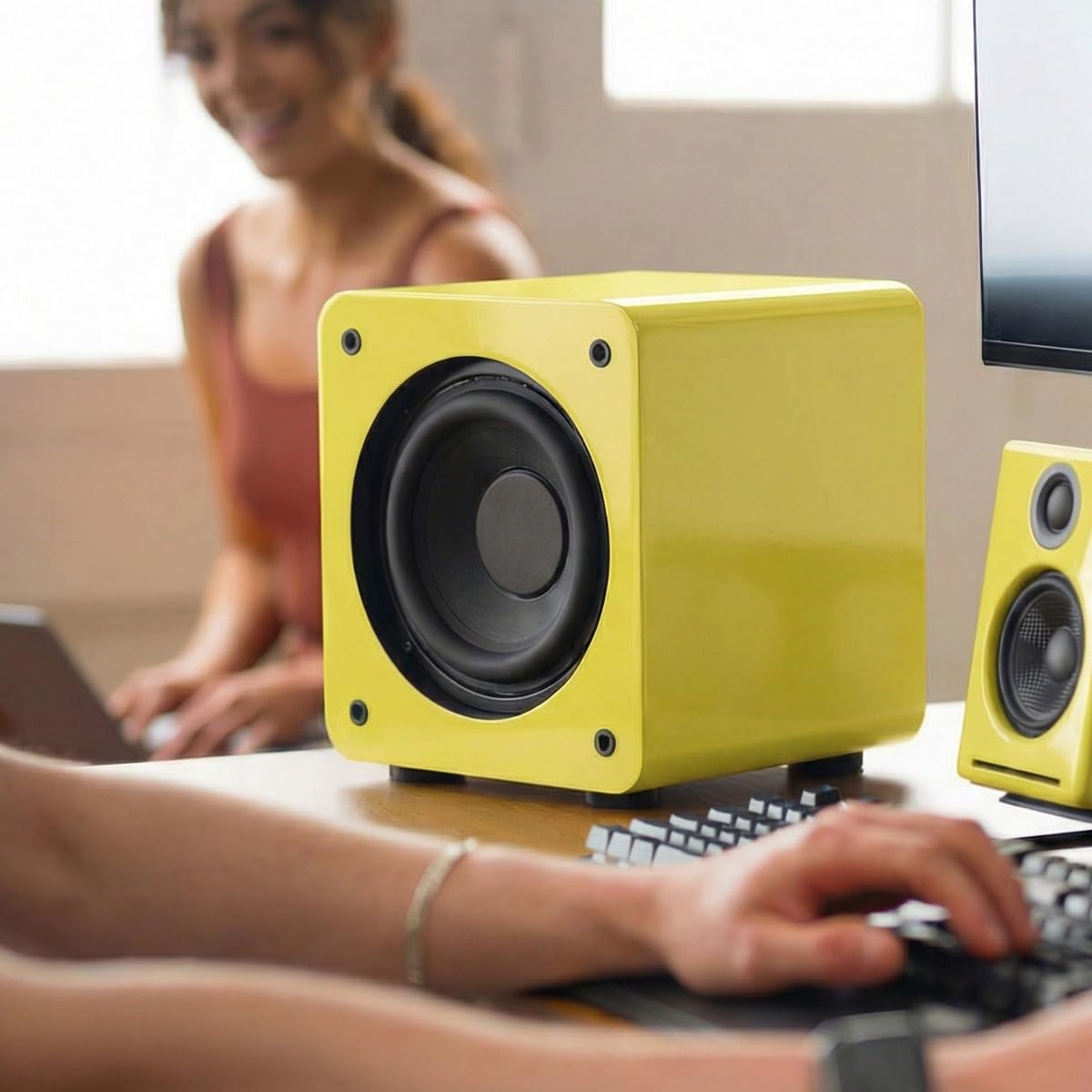 Audioengine S6 compact subwoofer fits into small rooms for seamless home theater