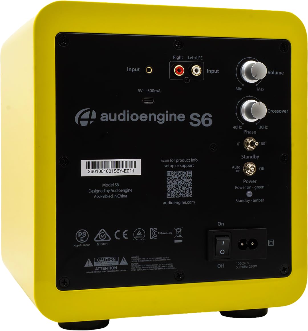 Audioengine S6 slim subwoofer design saving space without sacrificing bass
