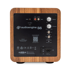 Audioengine S6 back panel with connectors for easy setup