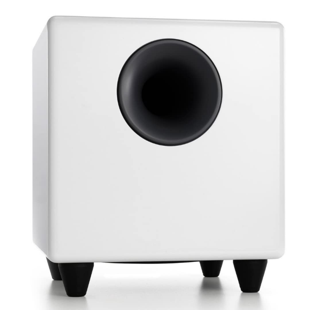 Audioengine S8 8-inch subwoofer front view delivering immersive home theater bass.