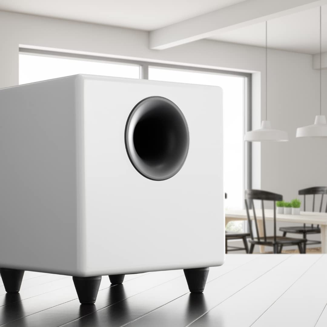 Down-firing design of Audioengine S8 delivers punchy bass.