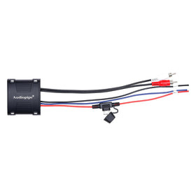 Audiopipe AP-BTM-1200 wiring and connector detail demonstrating secure, corrosion-resistant connections