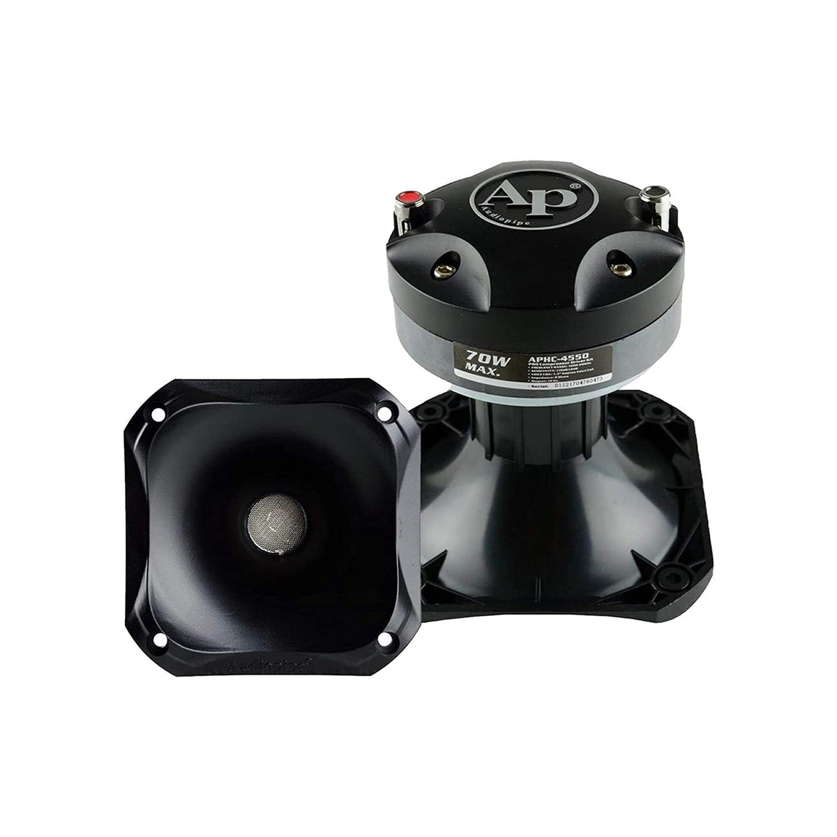 Audiopipe APHC-4550 front view showing horn and compact design for clearer highs