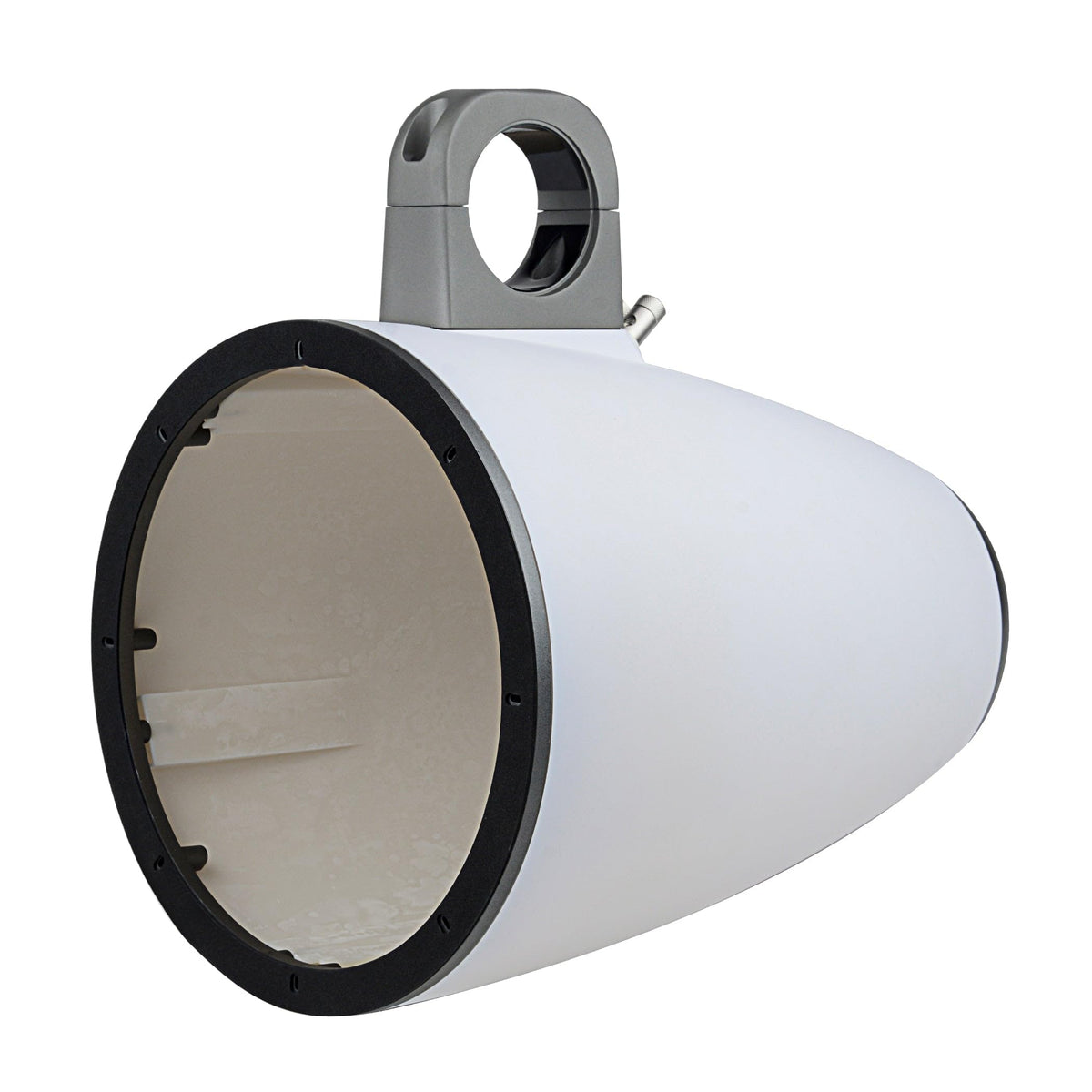 Audiopipe APMP-1001WETW tower enclosure back view showcasing removable rear cover for tweeter mounting