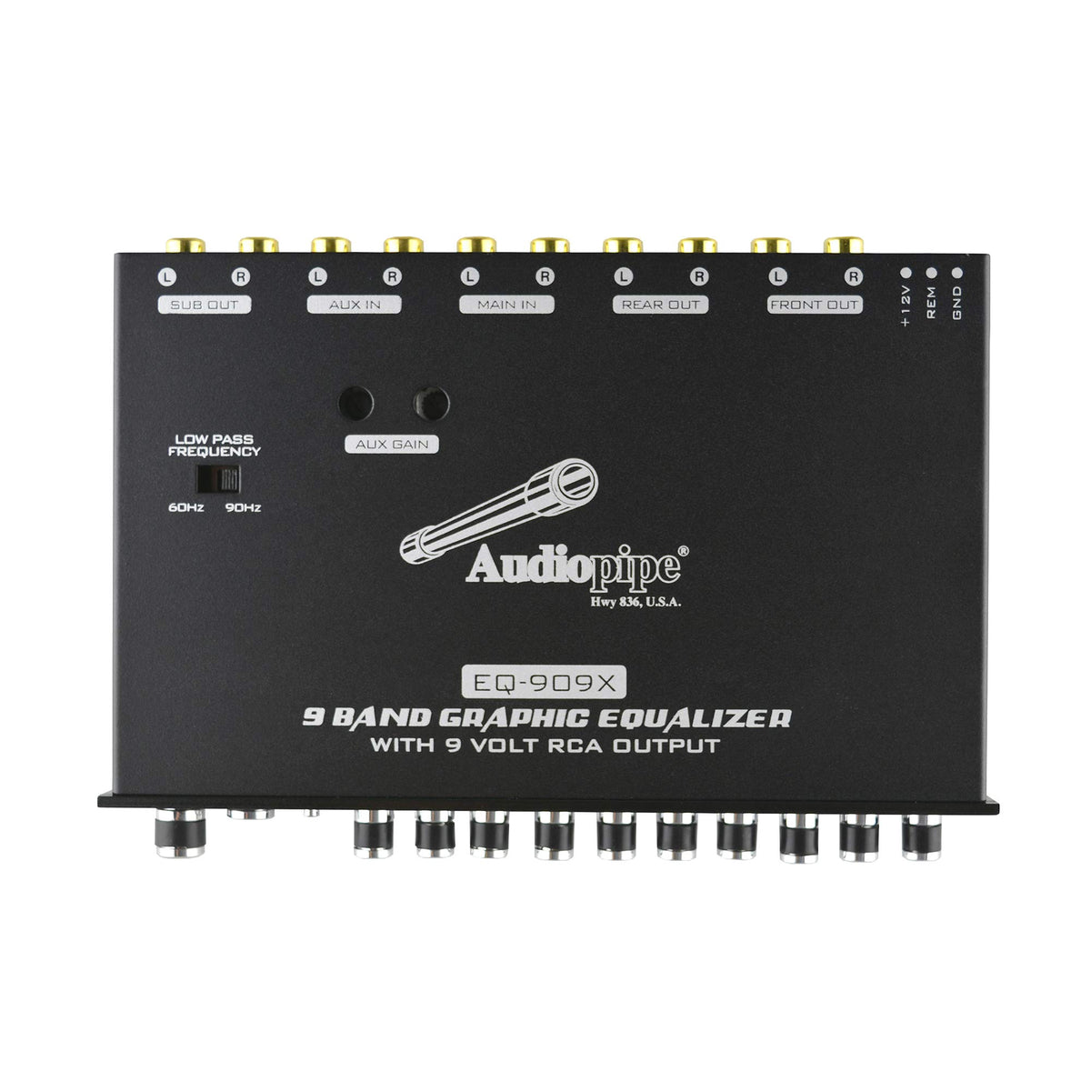 Subwoofer frequency control on Audiopipe EQ-909X for tailored bass