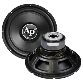 Audiopipe 12" subwoofer front view showing cone and surround for powerful bass
