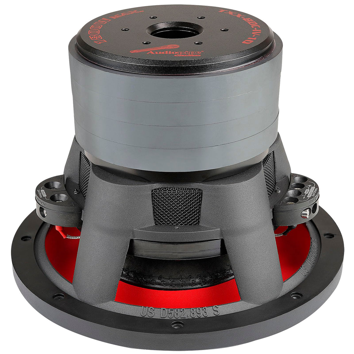 Audiopipe TXX-BDC-IV-10 patent multi-connect terminals for easy wiring.