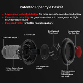Audiopipe TXX-BDC-IV-15 side panel reveals rugged aluminum basket