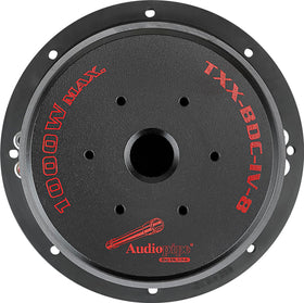 Audiopipe TXX-BDC-IV-8 cone detail shows Kevlar fiber composite