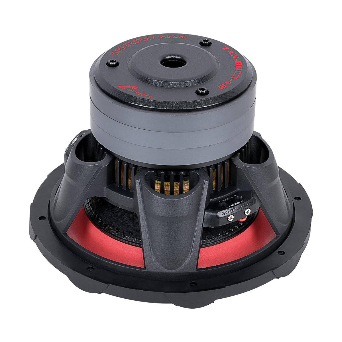Audiopipe TXX-BDC2-12 flexible series/parallel wiring configurations.