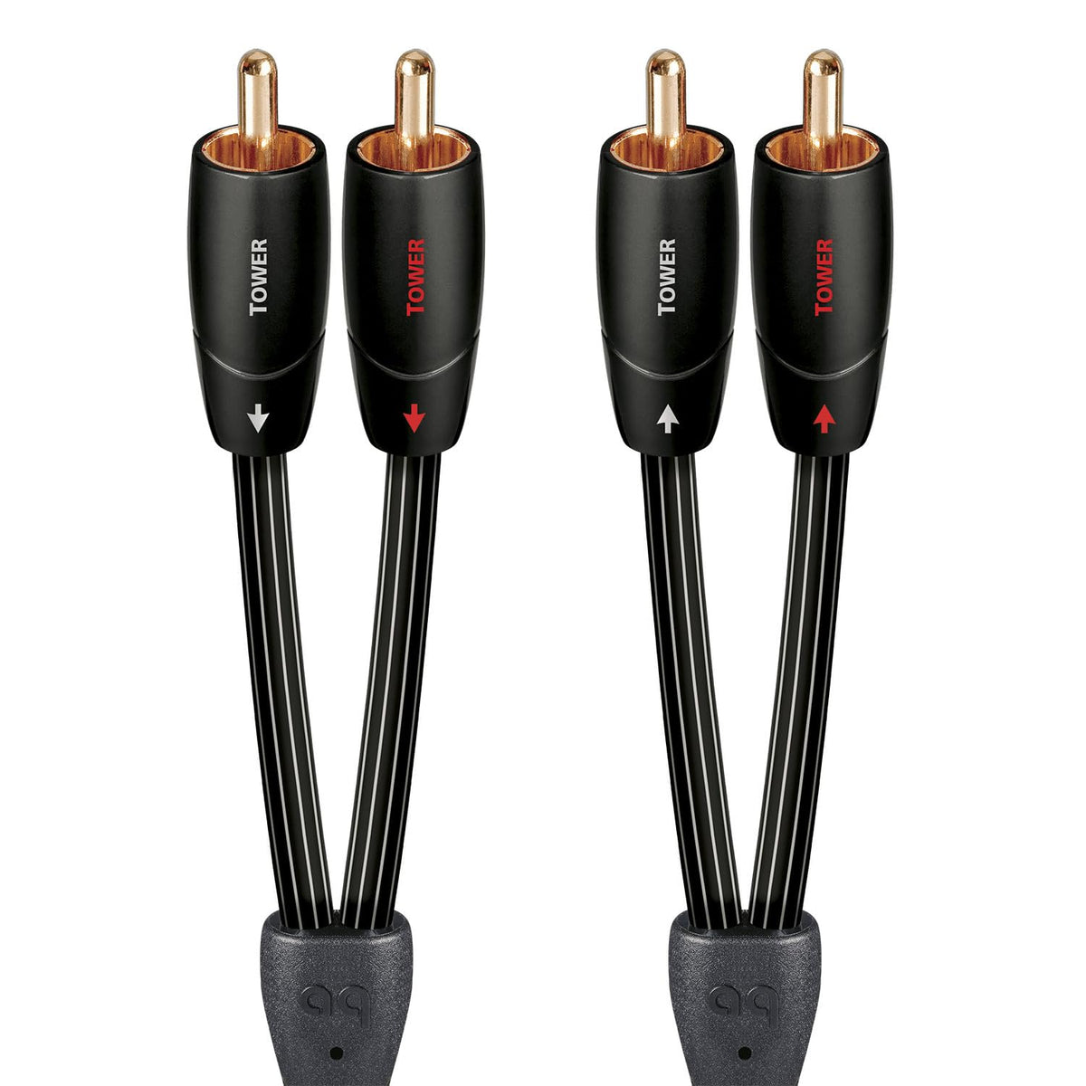 AudioQuest 5m Tower RCA Cable in black for clean signal paths in a home stereo setup