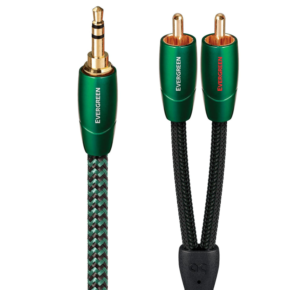 AudioQuest Evergreen 3.5mm to RCA cable connecting diverse audio devices for versatile use