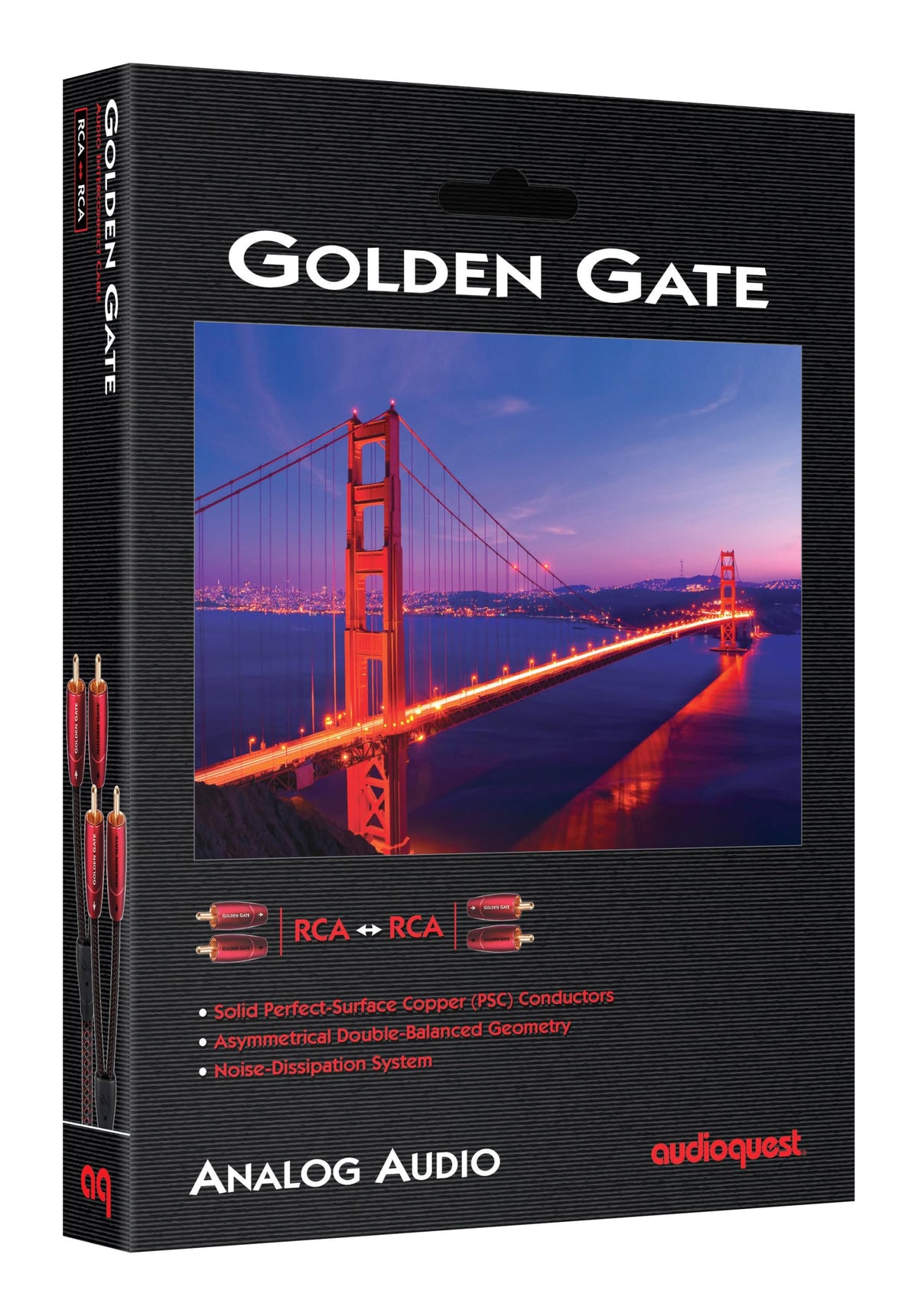 AudioQuest Golden Gate cable laid out to show 0.6 m length for flexible setup.