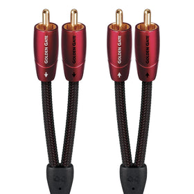 AudioQuest Golden Gate RCA cable 2m black, front view with potential for clean signal path
