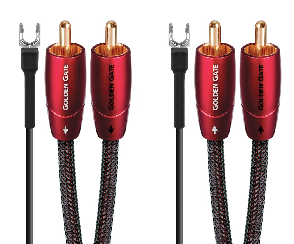 AudioQuest Golden Gate RCA cable connectors enable low-noise signal transfer.